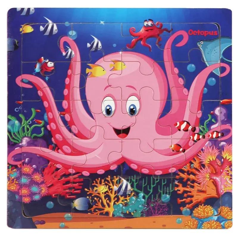 puzzle en bois Pieuvre - Monde Ă  maman