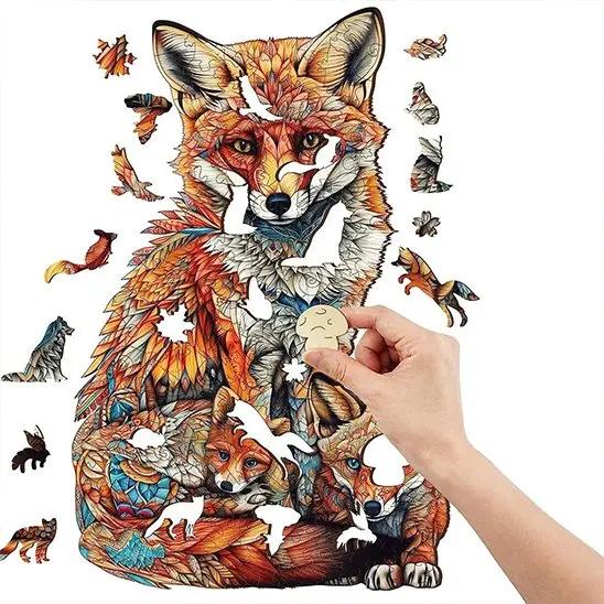 Puzzle en bois  Renard - Monde à maman