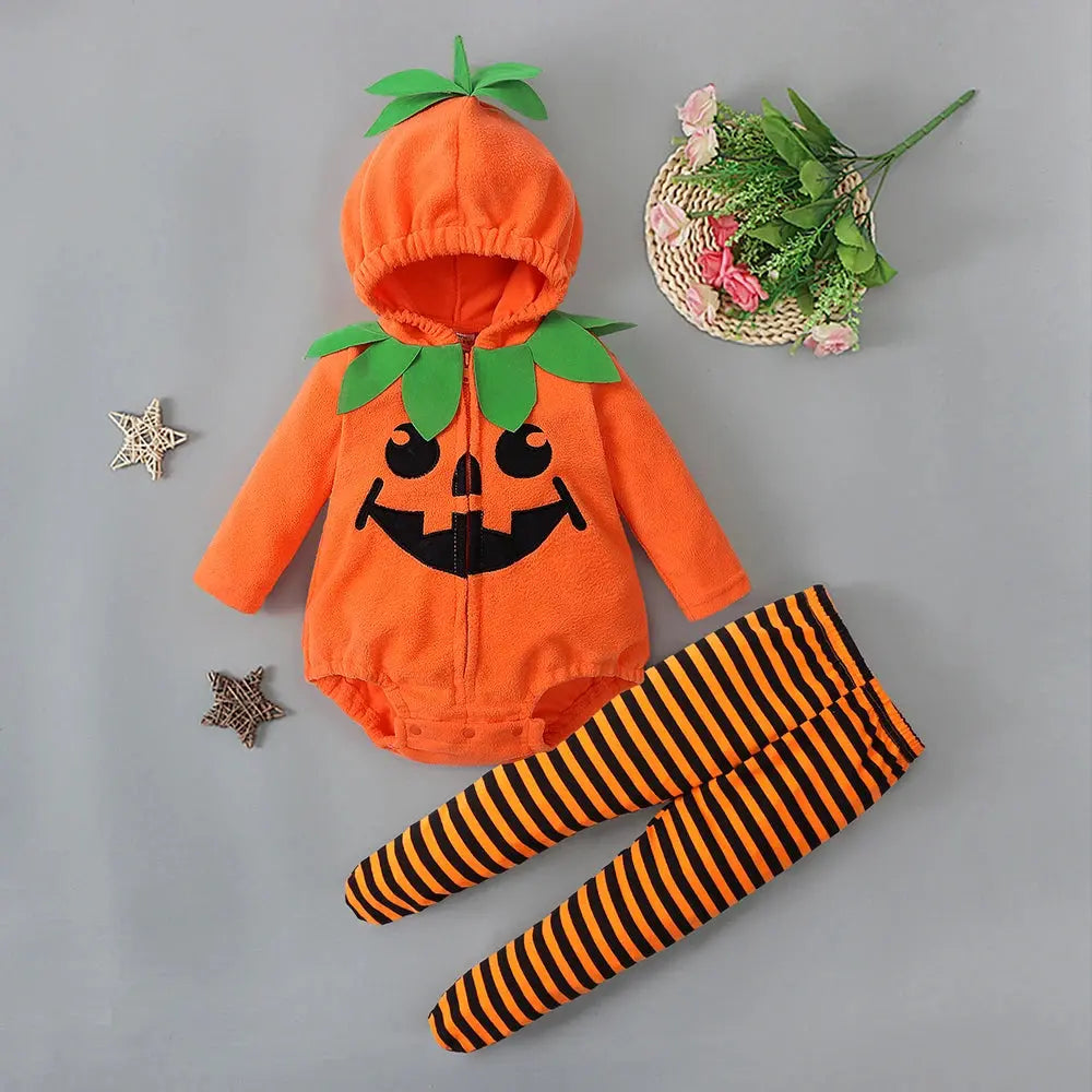 barboteuse déguisement citrouille orange