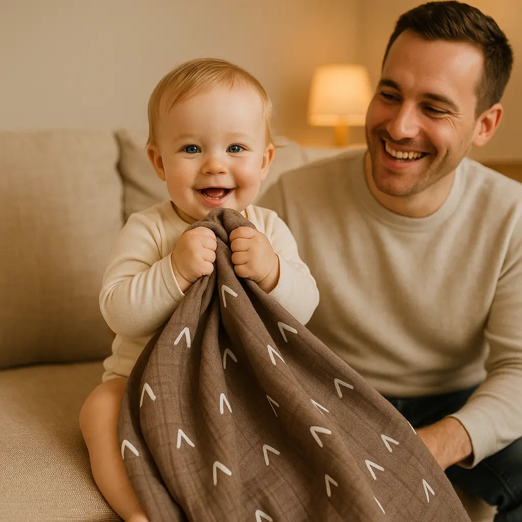 Couverture de bébé en mousseline de coton et bambou Monde à maman