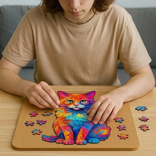 Puzzle en bois - Monde à maman