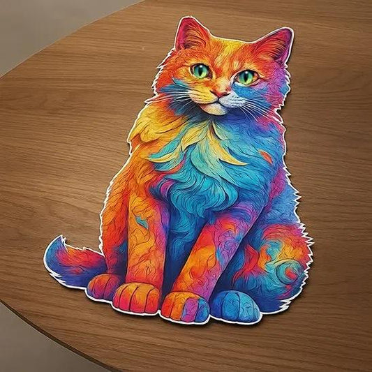 Puzzle en bois chat - Monde à maman