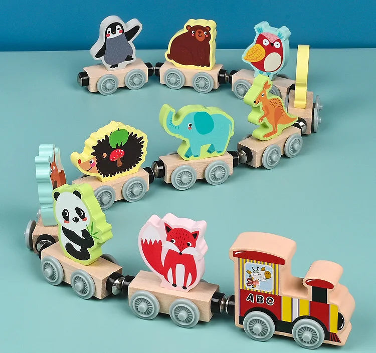 Train magnétique en bois Monde à maman