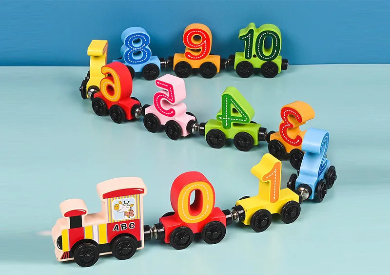 Train magnétique en bois Monde à maman