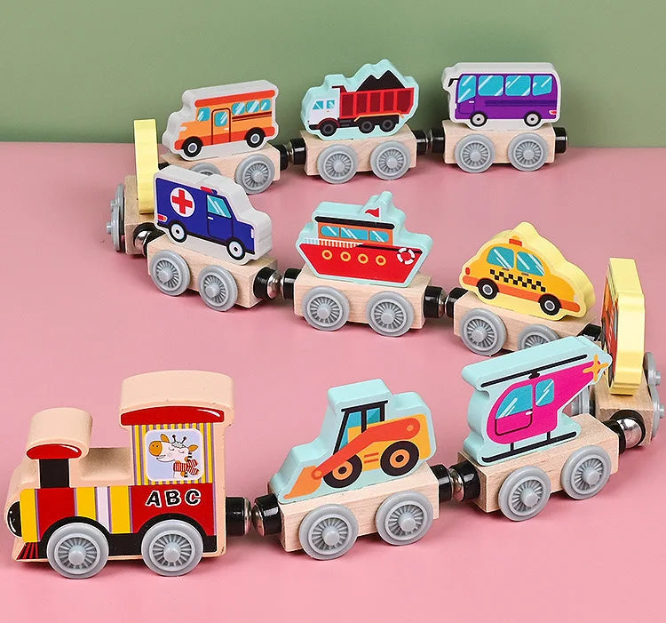 train magnétique avec moyen de transport
