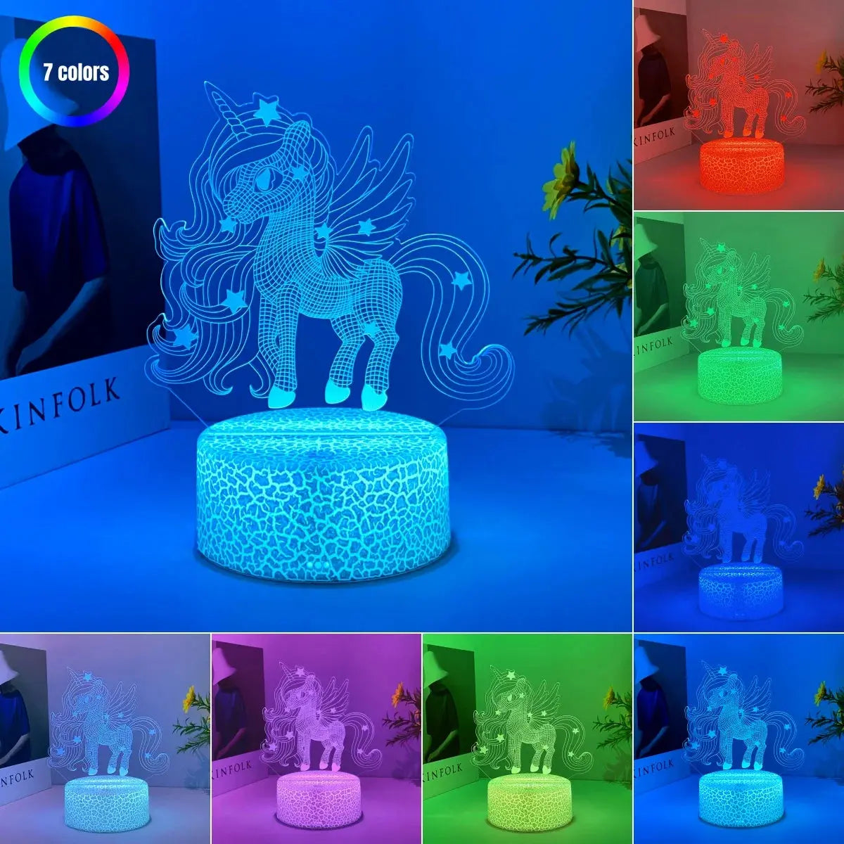 Veilleuse Licorne 3D - Monde à maman