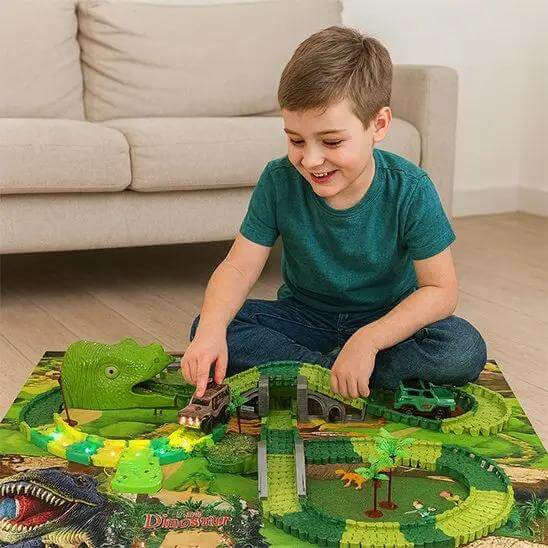 Dinosaure Circuit Voiture Enfant Jouet -264 Pièces Flexible Circuit Jeu Dinosaure Circuit Voiture Enfant Jouet -264 Pièces Flexible Circuit Jeu
