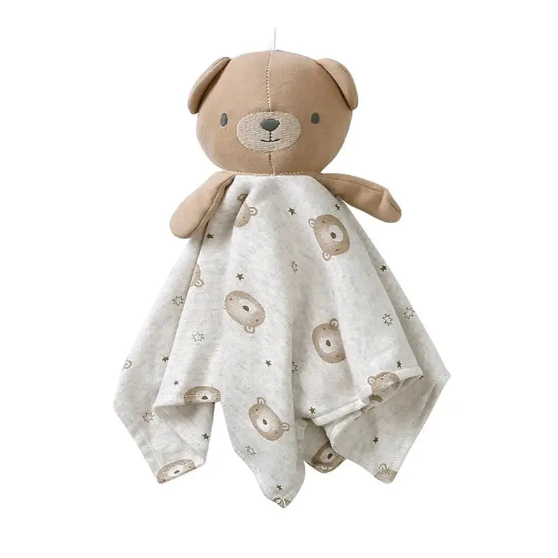 Doudou bébé marron et blanc - Monde à maman