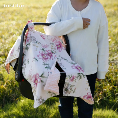 Couverture-pour-Siège-de-Voiture-Bébé-fleurs
