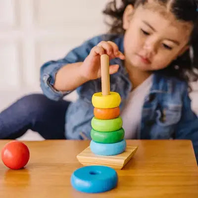 Jouet en Bois - WoodenToys™ - Tour arc-en-ciel - Monde à maman