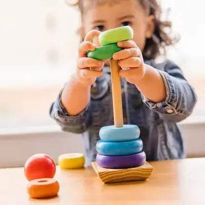 Jouet en Bois - WoodenToys™ - Tour arc-en-ciel - Monde à maman