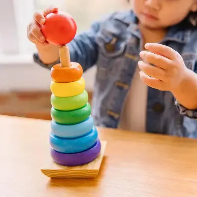Jouet en Bois - WoodenToys™ - Tour arc-en-ciel - Monde à maman