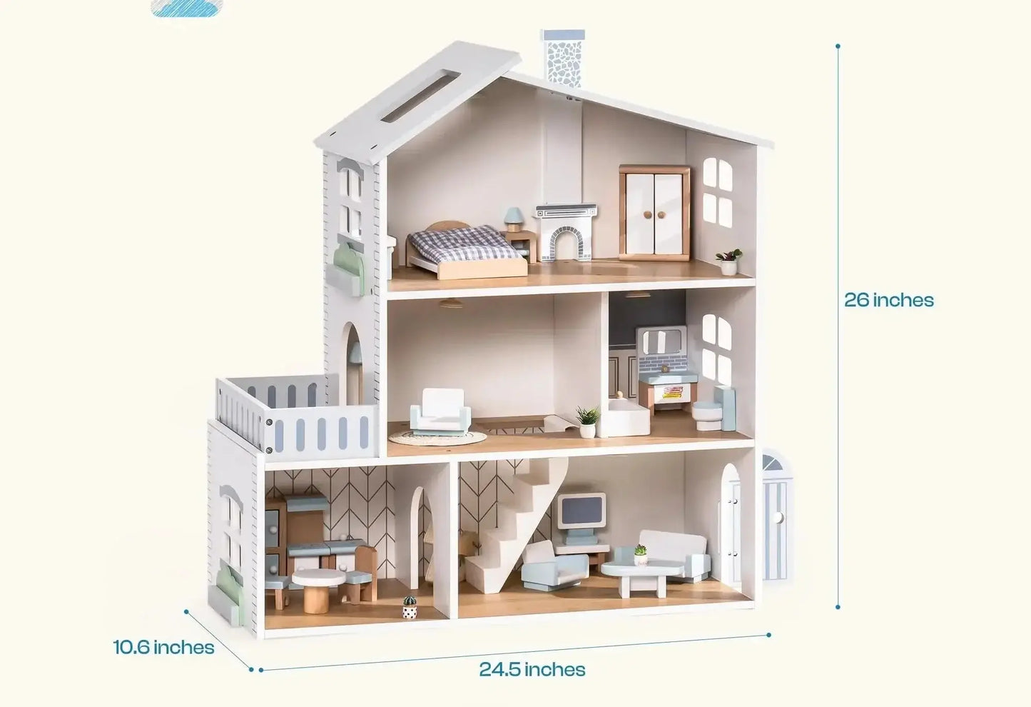 Maison de poupée en bois - Monde à maman