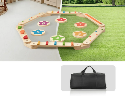 Poutres d'équilibre en bois - Monde à maman