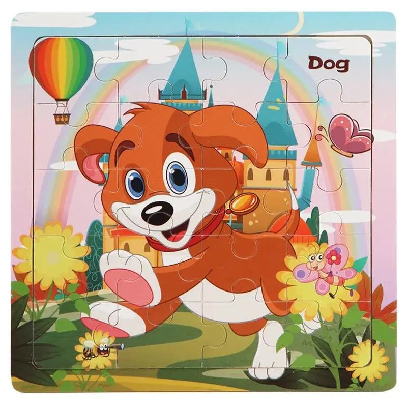 Puzzle en bois chien - Monde à maman