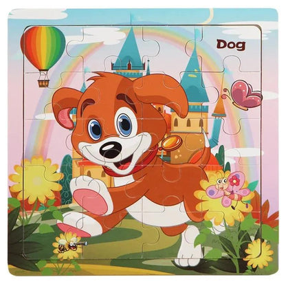 Puzzle en bois chien - Monde à maman