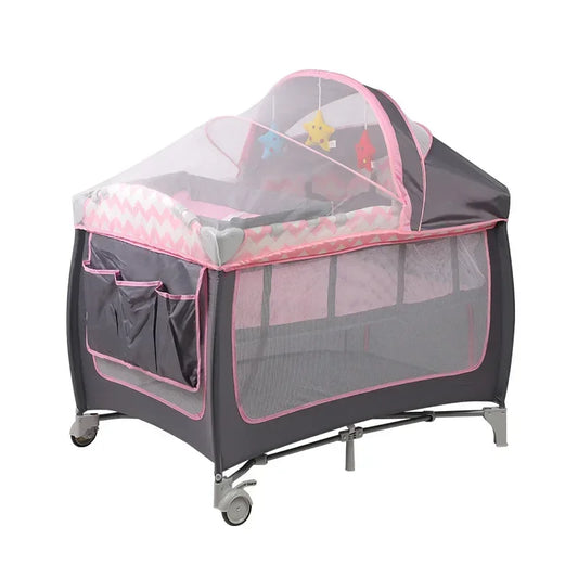 Parc-pliable-bebe-rose-monde-a-maman