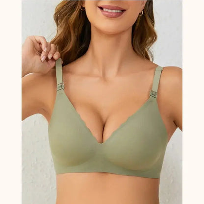 Soutien-gorge allaitement confortable en couleur verte, conçu pour le confort des jeunes mamans.