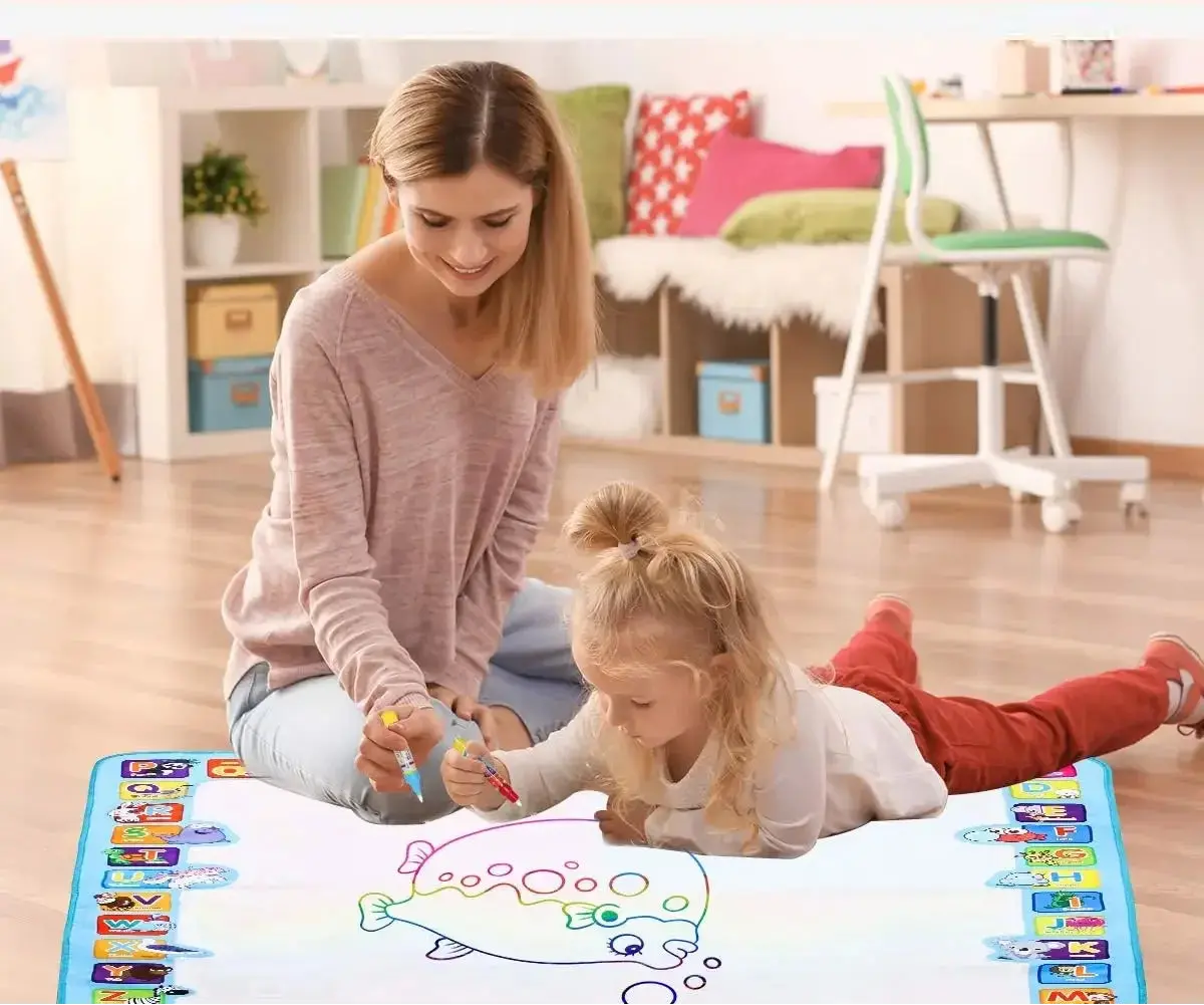 Tapis de coloriage - Doodle - avec stylos magiques - Monde à maman