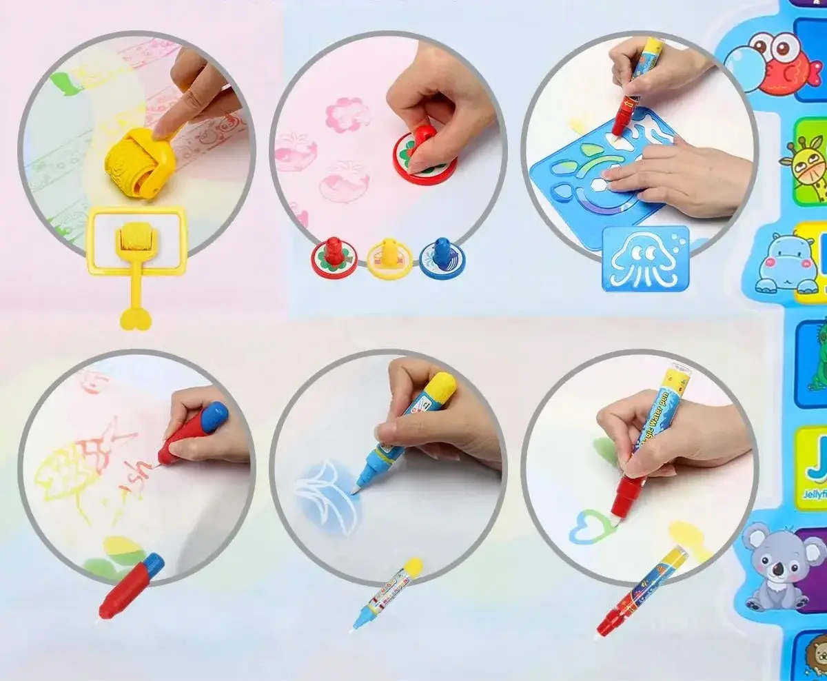 Tapis de coloriage - Doodle - avec stylos magiques - Monde à maman