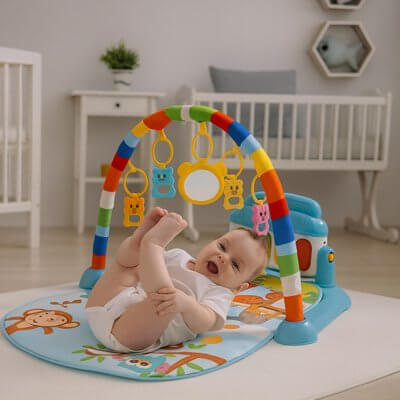 Tapis d'éveil SensoryPlay jouets suspendus 0-12 mois – Monde à maman