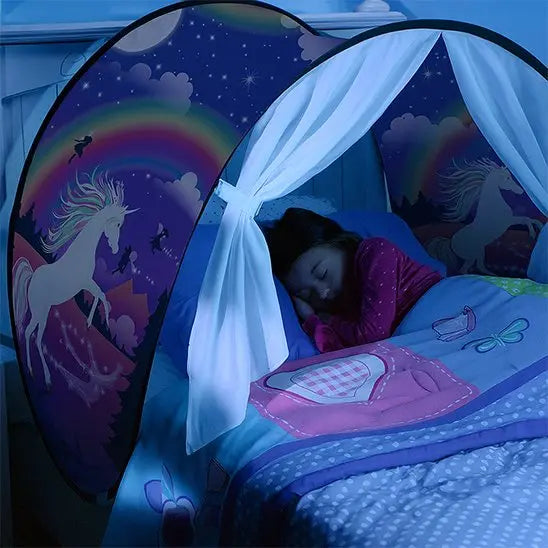 Tente enfant lit féerique avec ciel étoilé LED | DreamNight Monde à maman
