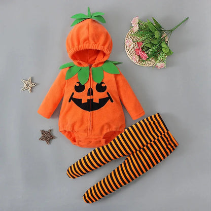 barboteuse déguisement citrouille orange