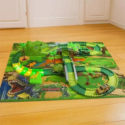 Circuit voiture dino et tapis de jeux - Monde à maman