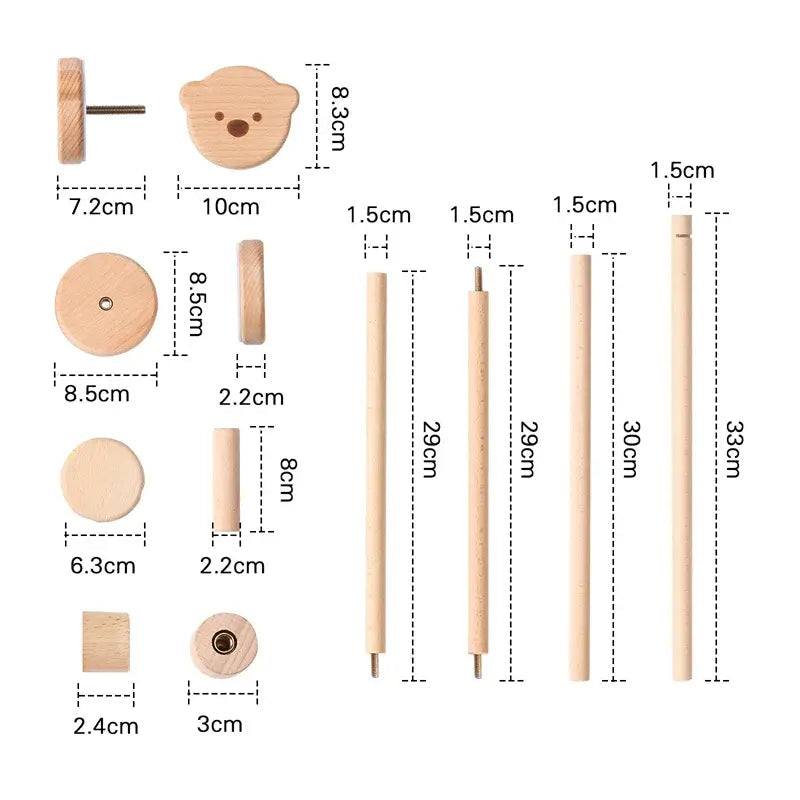 Mobile Bébé | Arc-en-Ciel en Bois Naturel Bohème - Monde à maman