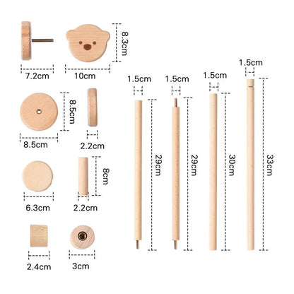 Mobile Bébé | Arc-en-Ciel en Bois Naturel Bohème - Monde à maman