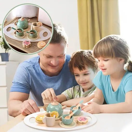 Service à thé en bois - Monde à maman