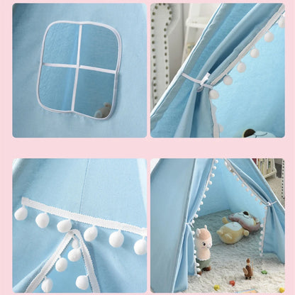 tipi enfant bleu avec fenetre