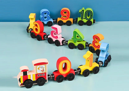 Train magnétique en bois Monde à maman