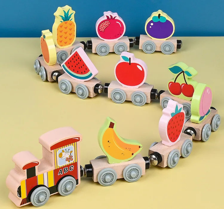 Train magnétique en bois Monde à maman