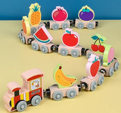 Train magnétique en bois Monde à maman